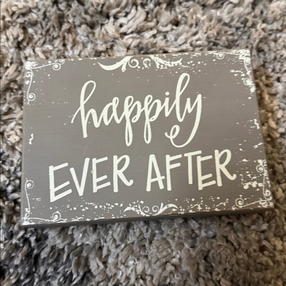 Happily Ever After Wood Standing Sign